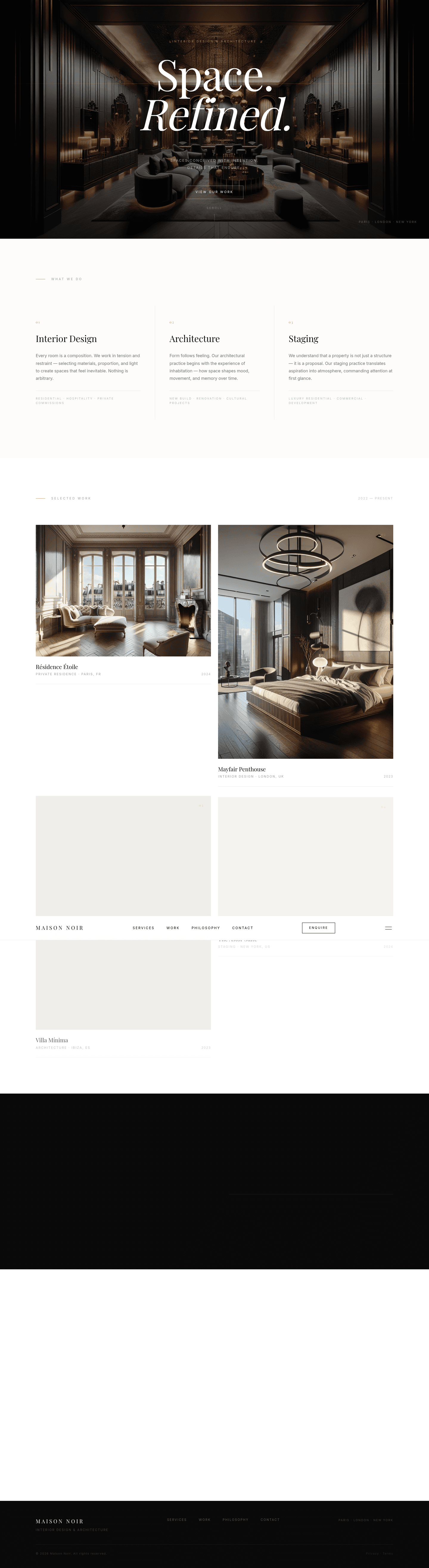 Maison Noir Studio — full page preview